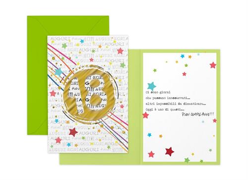GREETING CARD 18 BIRTHDAY WITH COLORFUL STARS