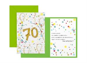 GREETING CARD 70 BIRTHDAY WITH BALLOONS