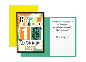 GREETING CARD WITH MONEY CASE 18° BIRTHDAY