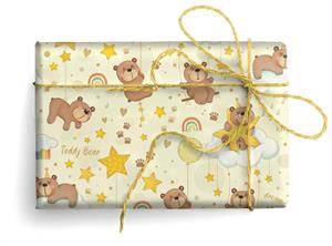DECORATIVE PAPER WITH GOLD POWDER SWEET TEDDY